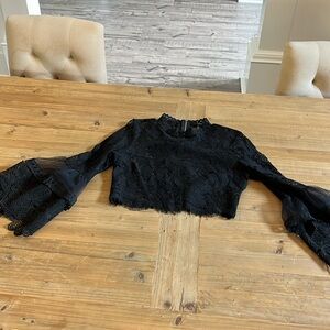Small black lace crop top